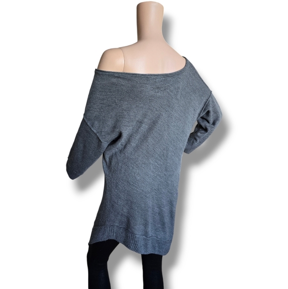 89th & MADISON Women's Gray Asymmetric One-Shoulder Knit Sweater - Picture 10 of 16